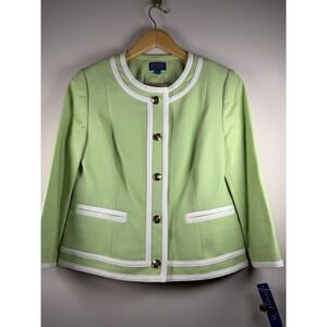 Pendleton Women's Jackie O-style Cropped Jacket Lime Green Size 8P